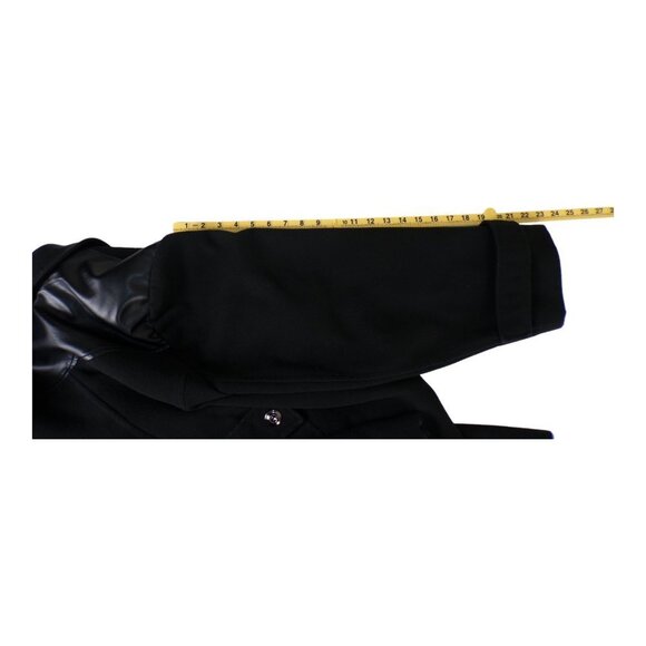 Catherine's Faux Wool Double Breasted Long Pea Coat Faux Leather Trim 1X #973 - Picture 7 of 15